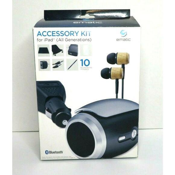 Ematic Accessory Kit for Apple iPad iPhone & iPod w/ Bluetooth Speaker & Earbuds - Picture 4 of 12